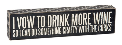 Product Image for "Vow To Drink More Wine" Sign
